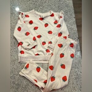 H&M strawberry set matching outfit toddler girl 4T